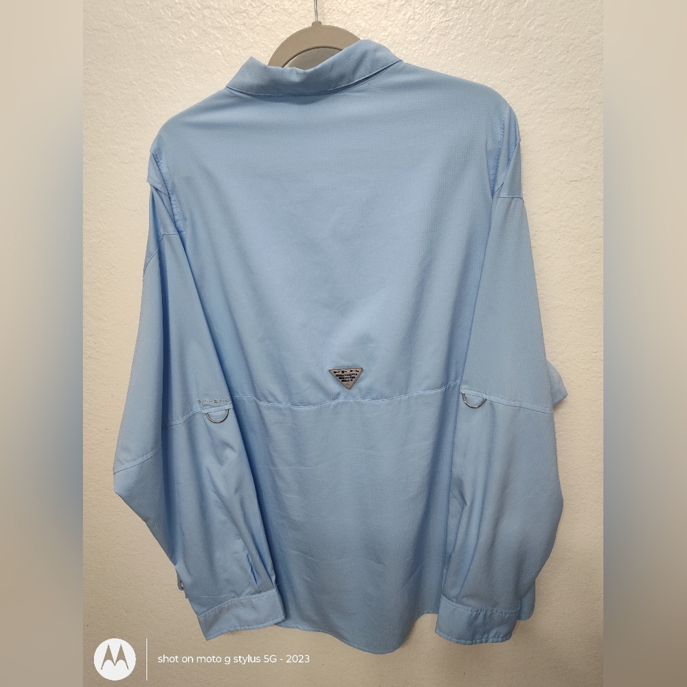 COLUMBIA Men's Tamiami Long Sleeve XXL Blue Fishing Shirt - Picture 3 of 9